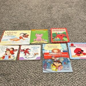 Lady bug girl , Clifford the big red dog and others